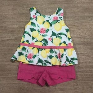 Janie and Jack Lemon Short Set 18-24 Months
